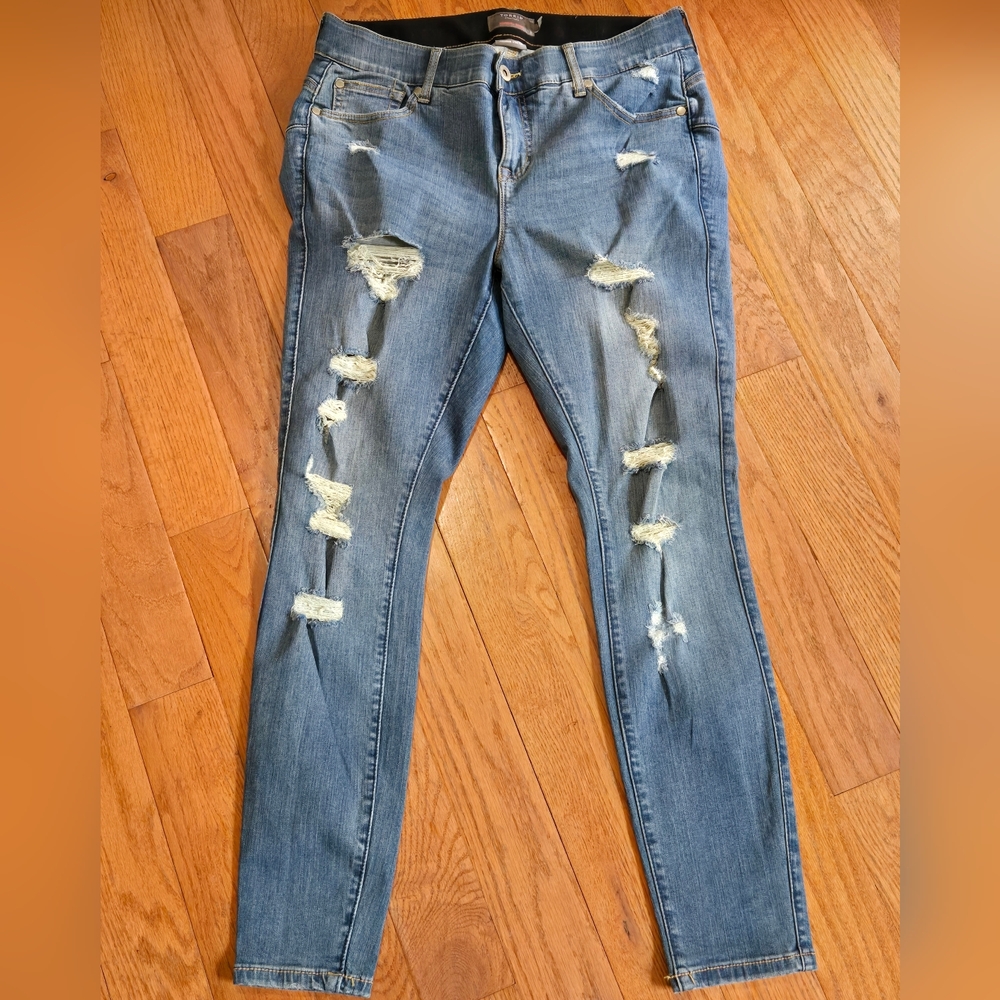 Torrid Light Blue Distressed Bombshell Skinny Jeans